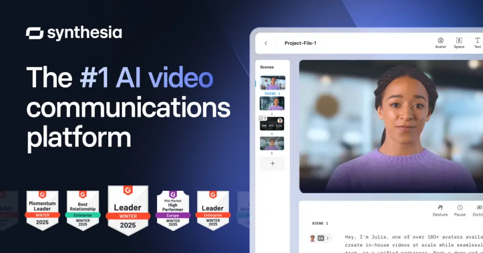 Synthesia business AI video editor — AI marketing tool workspace